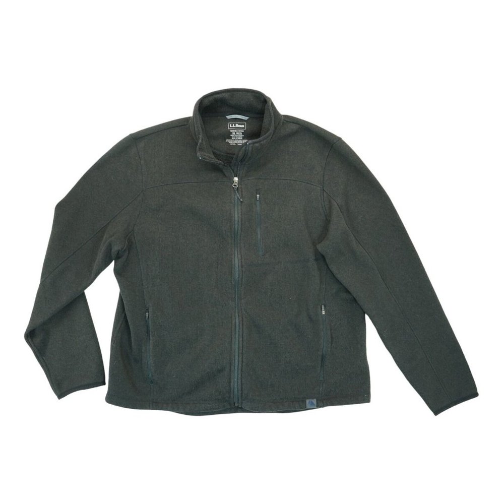 L.L Bean Men's Sweater Slightly Fitted Full Zip Soft Fleece Jacket Size XL Gray